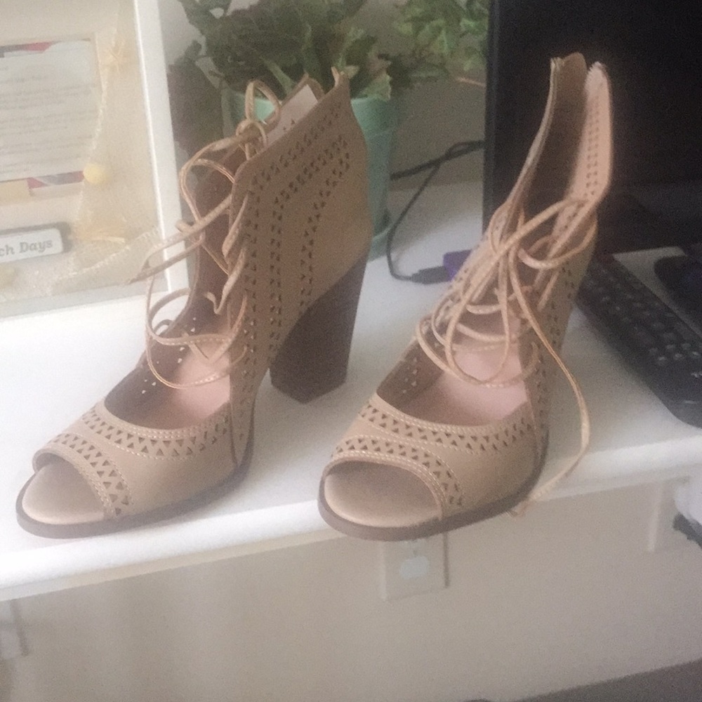 Peep toe booties